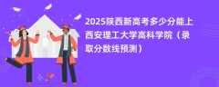 2025陕西新高考多少分能上西安理工大学高科学院（录取分数线预测）