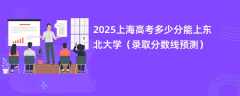 2025上海高考多少分能上东北大学（录取分数线预测）