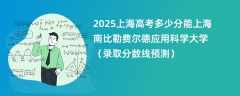 2025上海高考多少分能上海南比勒费尔德应用科学大学（录取分数线预测）