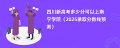 四川新高考多少分可以上南宁学院（2025录取分数线预测）