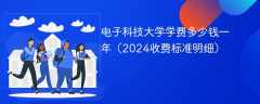 电子科技大学学费多少钱一年（2024收费标准明细）