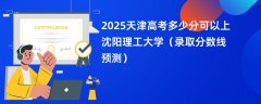 2025天津高考多少分可以上沈阳理工大学(录取分数线预测)