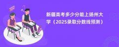 新疆高考多少分能上扬州大学(2025录取分数线预测)