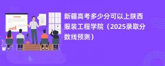 新疆高考多少分可以上陕西服装工程学院(2025录取分数线预测)