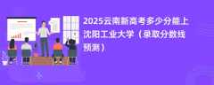 2025云南新高考多少分能上沈阳工业大学（录取分数线预测）