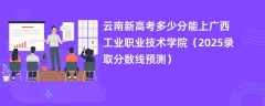 云南新高考多少分能上广西工业职业技术学院（2025录取分数线预测）