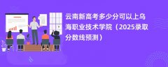 云南新高考多少分可以上乌海职业技术学院（2025录取分数线预测）