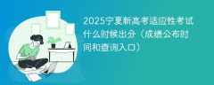 2025宁夏新高考适应性考试什么时候出分（成绩公布时间和查询入口）