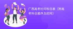 2025广西高考时间科目表（附高考科目顺序及时间）