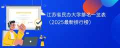江苏省民办大学排名一览表（2025最新排行榜）