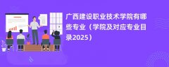 广西建设职业技术学院有哪些专业(学院及对应专业目录2025)