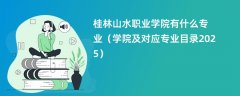 桂林山水职业学院有什么专业(学院及对应专业目录2025)