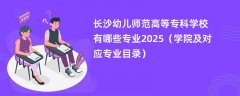 长沙幼儿师范高等专科学校有哪些专业2025(学院及对应专业目录)