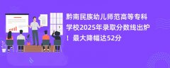 黔南民族幼儿师范高等专科学校2025年录取分数线出炉!最大降幅达52分
