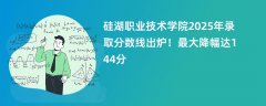 硅湖职业技术学院2025年录取分数线出炉！最大降幅达144分
