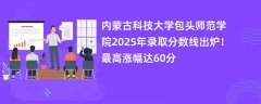 内蒙古科技大学包头师范学院2025年录取分数线出炉!最高涨幅达60分