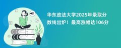 华东政法大学2025年录取分数线出炉!最高涨幅达106分