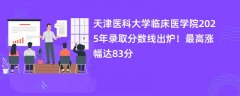 天津医科大学临床医学院2025年录取分数线出炉!最高涨幅达83分