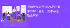 昆山杜克大学2026招生政策详解:变化、报考与录取全解析