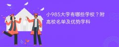 小985大学有哪些学校?附高校名单及优势学科