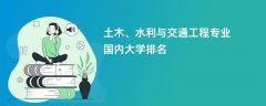 土木、水利与交通工程专业比较好的大学排名:哪个学校实力最强?