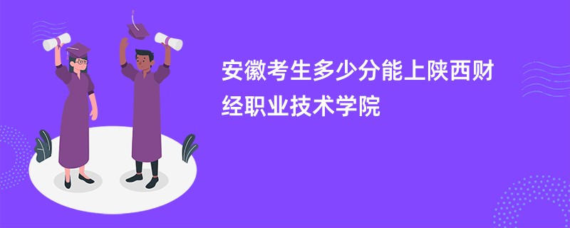 安徽考生多少分能上陕西财经职业技术学院