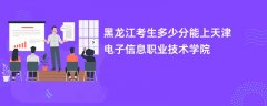 2026黑龙江高考多少分能上天津电子信息职业技术学院(录取分数线预测)