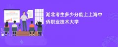湖北高考多少分能上上海中侨职业技术大学(2026录取分数线预测)