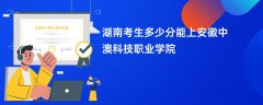 湖南高考多少分能上安徽中澳科技职业学院(2026录取分数线预测)
