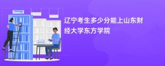 辽宁高考多少分能上山东财经大学东方学院(2026录取分数线预测)