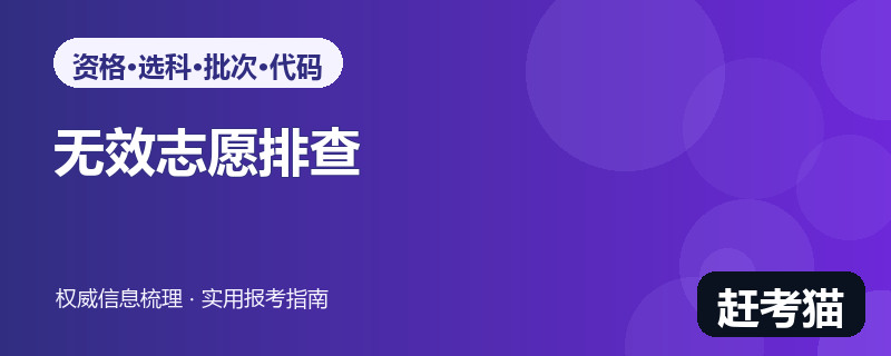 赶考猫2026高考无效志愿六层排查信息图